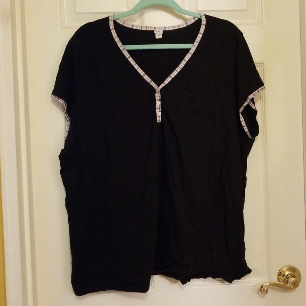 Pink kmart brand black pj top